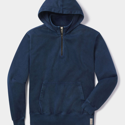 The Normal Brand Jackie Premium Fleece Quarterzip Hoodie In Blue