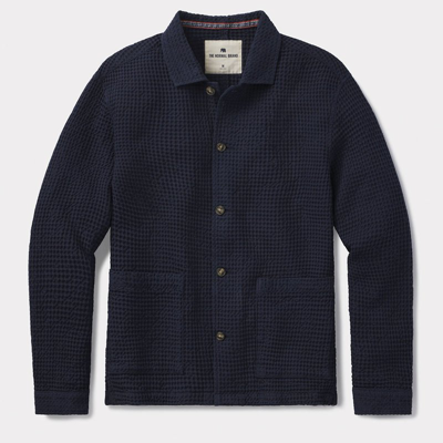 The Normal Brand Mountain Waffle Chore Coat In Blue