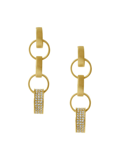 Dean Davidson Women's Petit Pavé 22k-gold-plated & Cubic Zirconia Rolo Chain Earrings