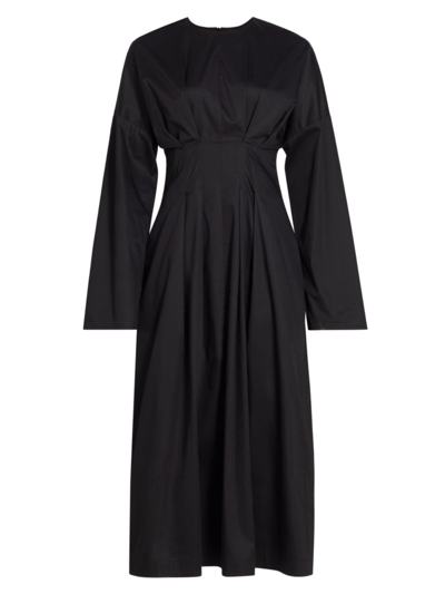 Co Women's Poplin Cinched-waist Dress In Black
