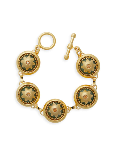 Brinker & Eliza Women's Cindy 24k-gold-plated & Crystal Flower Bracelet