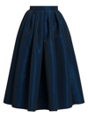 Alexander Mcqueen Pleated Midi Skirt In Blue