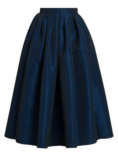 Alexander Mcqueen Pleated Midi Skirt In Azul