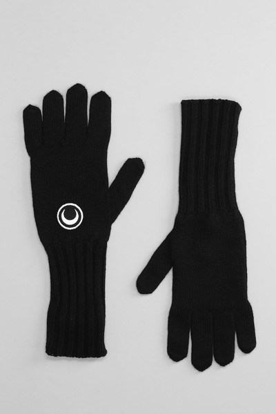 Marine Serre Gloves In Black Wool