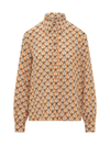 Etro Silk Blouse With Intricate Pattern In Fantasia Beige