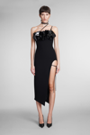 David Koma Asymmetrical Open-leg Midi Dress In Black