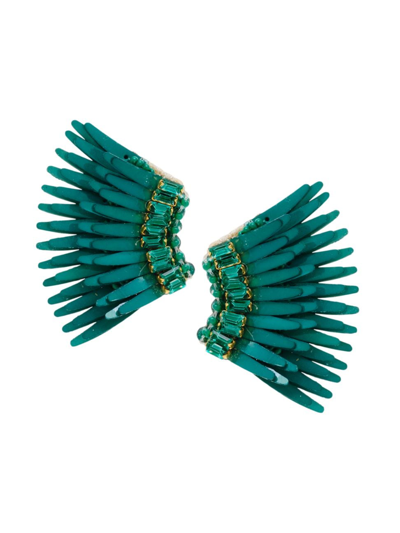 Mignonne Gavigan Women's Madeline 14k-gold-plated & Mixed-media Mini Wing Earrings In Emerald