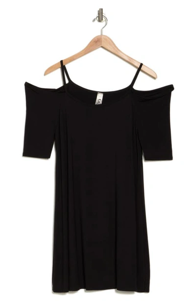 Go Couture Cold Shoulder Minidress In Black