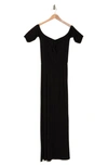 Go Couture Tie Neck Maxi Dress In Black