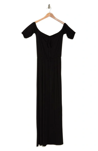 Go Couture Tie Neck Maxi Dress In Black