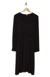 Go Couture Stretch Modal Long Sleeve Dress In Black