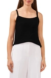 Halogen Textured Scallop Trim Sweater Tank In Rich Black