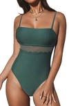 CUPSHE CUPSHE FIELD DAY BANDEAU ONE-PIECE SWIMSUIT