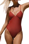CUPSHE CUPSHE SOLID V-NECK ONE-PIECE SWIMSUIT