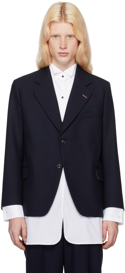 Maison Margiela Navy M Button Blazer In 524 Navy