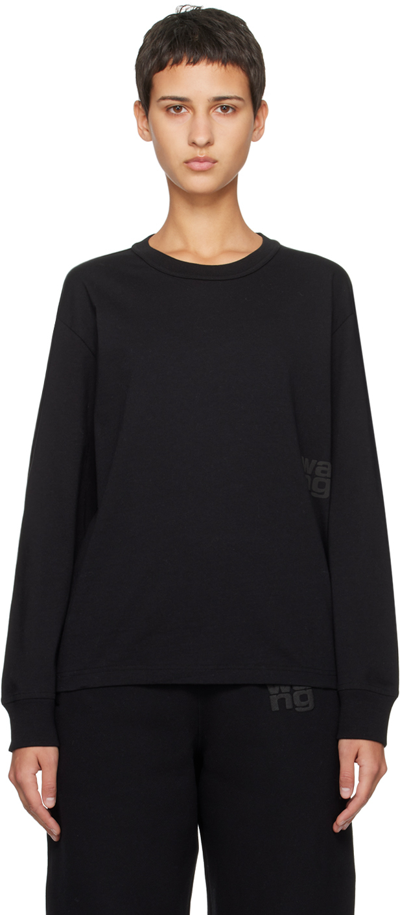 Alexander Wang T Black Puff Long Sleeve T-shirt In 001 Black