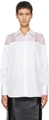 Helmut Lang Poplin Tux Shirt In White - 100