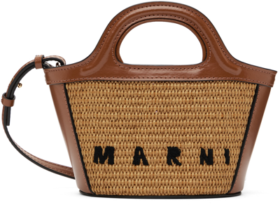 Marni Tropicalia Micro Tote Bag In 00m50 Raw Sienna