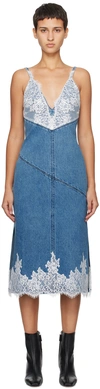 3.1 Phillip Lim Denim Slip Dress With Lace In Bl400 Blue