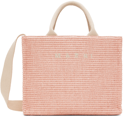 Marni Pink Small East West Tote In 00c09 Light Pink