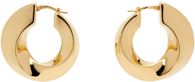 Bottega Veneta Gold Twist Hoop Earrings In 8120 Yellow Gold