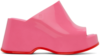 Melissa Patty Platform Slide Sandal In Pink/red