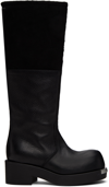 MM6 MAISON MARGIELA BLACK BIKER TALL BOOTS