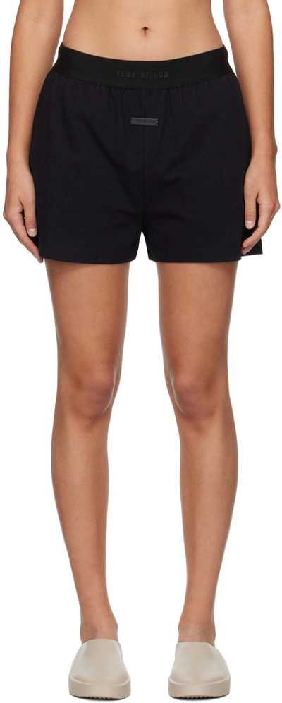 Fear Of God Black 'the Lounge' Shorts In 001 Black