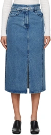 3.1 PHILLIP LIM / フィリップ リム BLUE A-LINE DENIM MIDI SKIRT