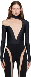 MUGLER BLACK ILLUSION BODYSUIT