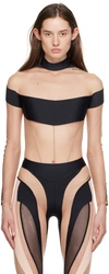 Mugler Black Illusion Bodysuit In 19991 Black Nude 01