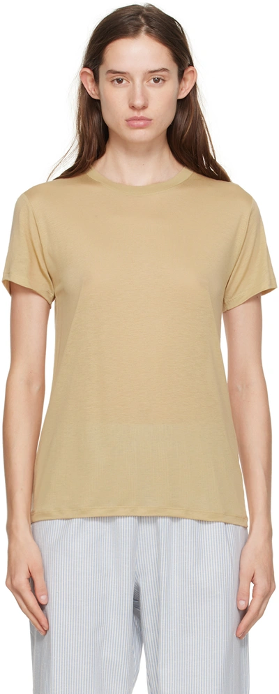 Baserange Beige Crewneck T-shirt In Cochlea