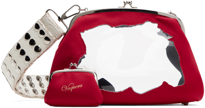 Vaquera Red Destroyed Purse In Red/white