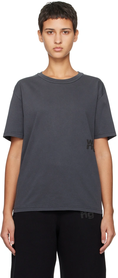 Alexander Wang T Gray Puff T-shirt In 094a Soft Obsidian