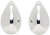 Bottega Veneta Silver Large Drop Earrings In 8117 Silver