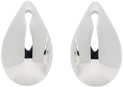 Bottega Veneta Silver Large Drop Earrings In 8117 Silver