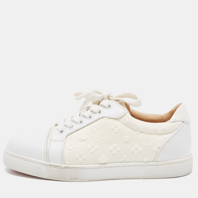 Pre-owned Christian Louboutin White Fabric And Leather Vieira Orlato Trainers Trainers Size 36.5