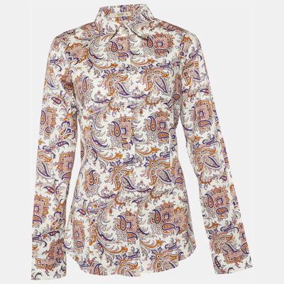 Pre-owned Etro Multicolor Paisley Printed Cotton Button Front Shirt M