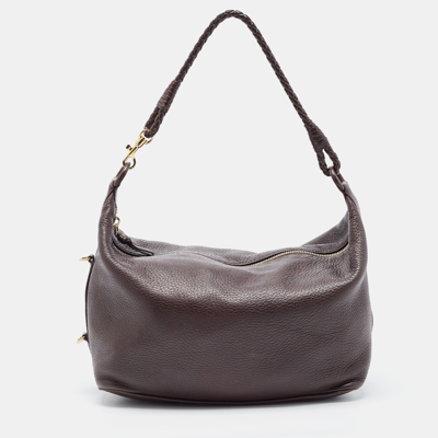 Pre-owned Bottega Veneta Dark Brown Leather Shoulder Bag
