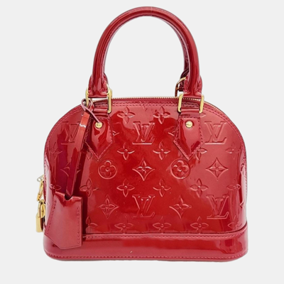 Pre-owned Louis Vuitton Vernis Alma Bb In Red