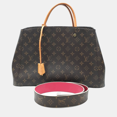 Pre-owned Louis Vuitton Montaigne Gm In Brown