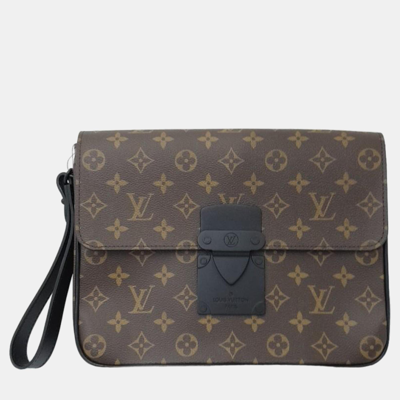Pre-owned Louis Vuitton S Lock A4 Pouch In Brown