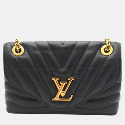 Pre-owned Louis Vuitton New Wave Chain Shoulder Bag In Black