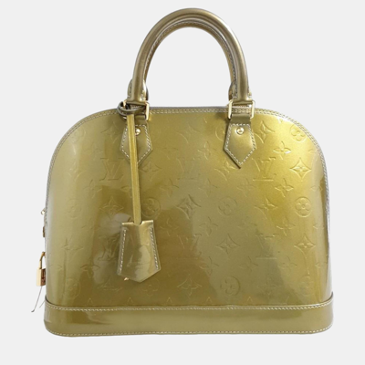 Pre-owned Louis Vuitton Vernis Alma Pm In Green