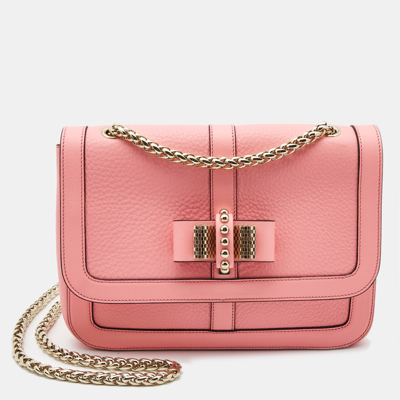 Pre-owned Christian Louboutin Pink Leather Sweet Charity Shoulder Bag