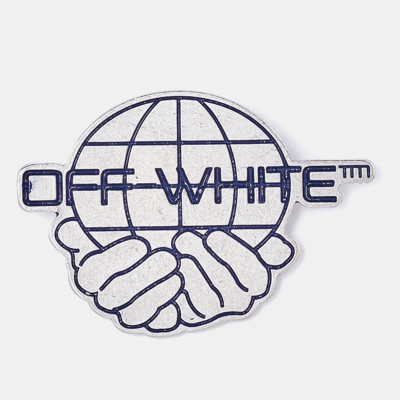 Pre-owned Off-white Silver Tone World Pin Brooch