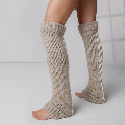 Lunya Lofty Wool Whip Stitch Leg Warmer In Toasted Marl
