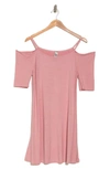 Go Couture Cold Shoulder Minidress In Mauve