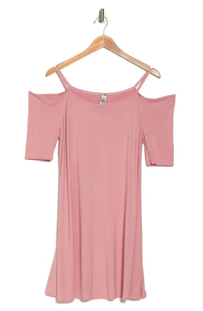 Go Couture Cold Shoulder Minidress In Mauve