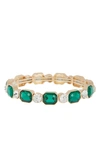Anne Klein Cubic Zirconia Stretch Bracelet In Gld/ Emerald/ Cry